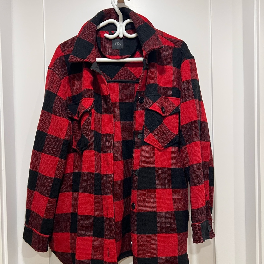 RDI Red and Black Plaid shacket Jacket